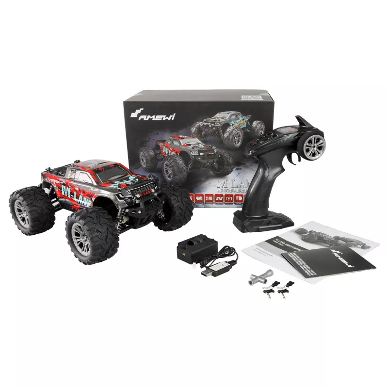 Amewi M-Land Monstertruck 48 km/h 4WD 1:16 RTR punainen (22622)