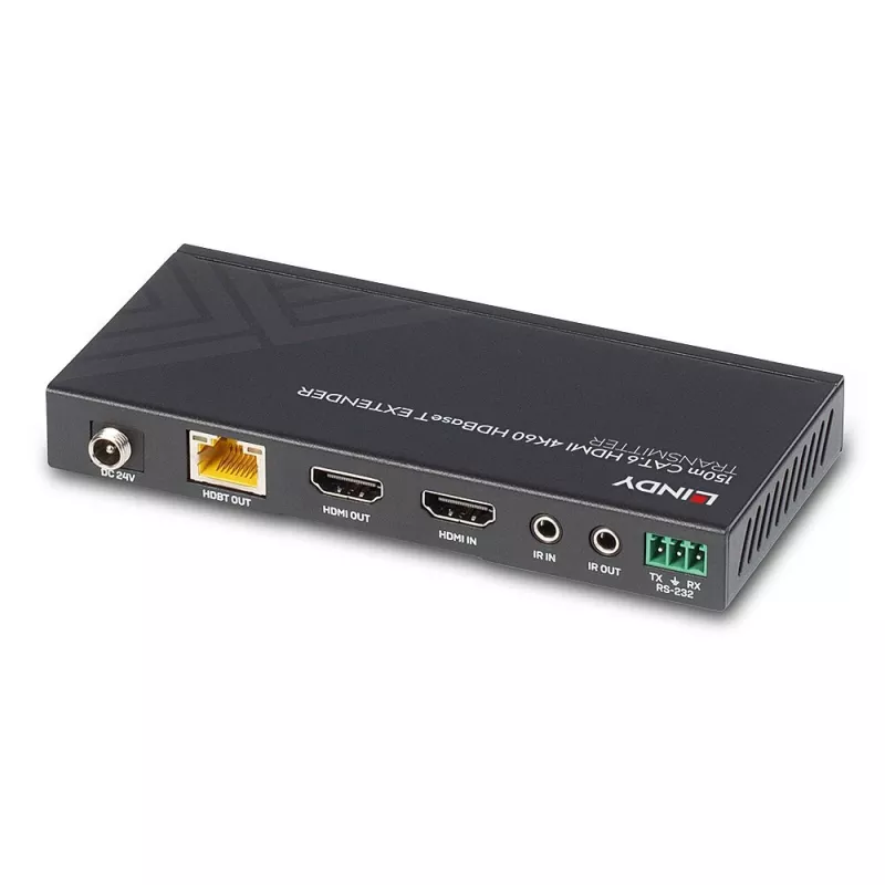 Lindy 38217 150 m Cat.6 HDMI 4K60 -, IR- ja RS-232 -HDBaseT-jatkolaite, lähetin ja vastaanotin