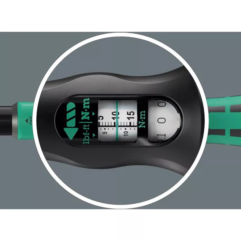 Wera Click-Torque Lock C3 05075692001 vääntömomenttiavain vaihdettavalla räikällä, 1/2 tuumaa, 40–200 Nm, musta/vihreä