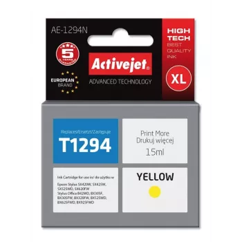 Activejet AE-1294N muste (Epson T1294 -yhteensopiva; Supreme; 15 ml; keltainen)