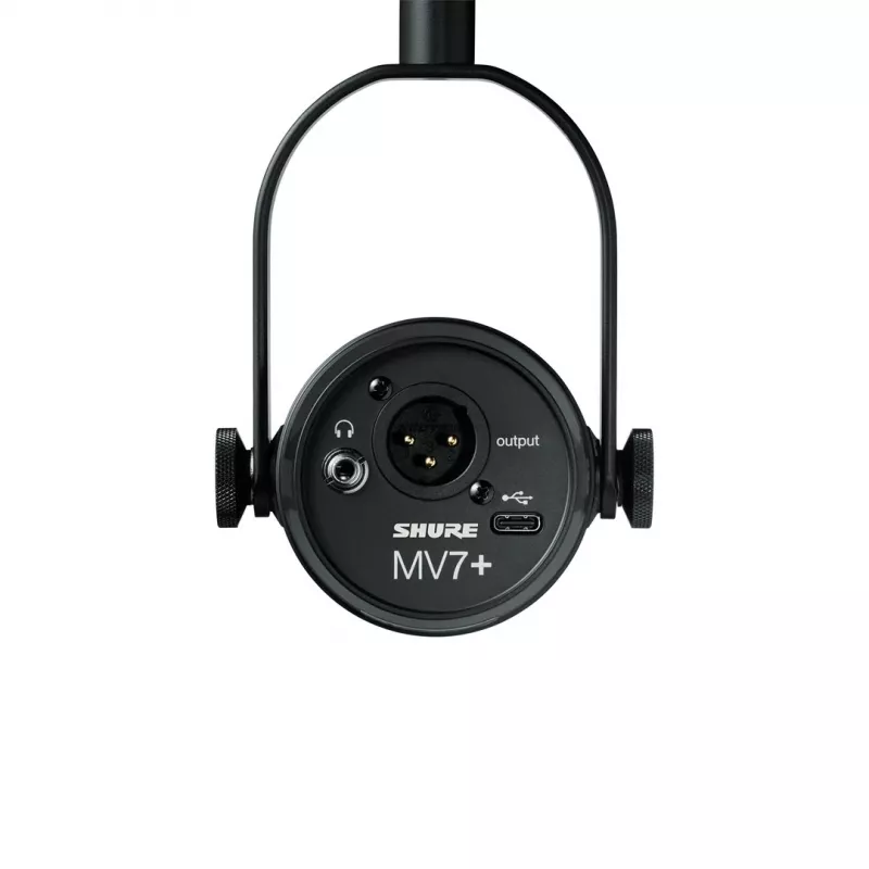 Shure MV7+-K - puhe- ja laulumikrofoni XLR/USB-C-liitännällä, musta