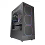 PC-kotelo TACENS MARS MC-NEBULA Midi Tower karkaistulla lasilla, neljä 120 mm aRGB-tuuletinta, tukee ATX, GPU jopa 30,2 cm