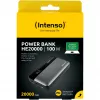 Powerbank INTENSO 7350050 — 20000 mAh, 1× USB-A + 2× USB-C, 100 W kokonaislähtöteho, musta/harmaa