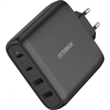 Seinänturi OTTERBOX 78-81343 100W GaN 2× USB-C ja 2× USB-A liitännöillä
