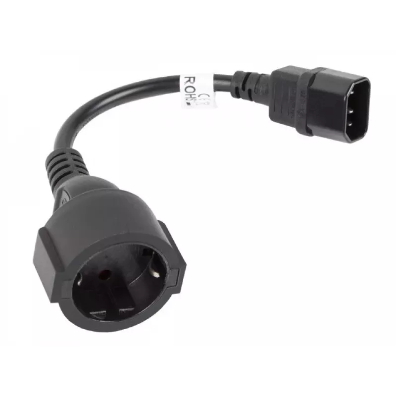 Lanberg CA-C14E-10CC-0018-BK virtakaapeli musta 0,18 m C14-liitin (CA-C14E-10CC-0018-BK)