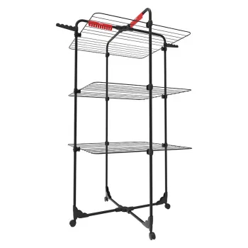 Seinäkiinnitteinen pyykkikuivausrumpu VILEDA Mixer 3 Ultimate — teräs, 30 m kuivauspinta, taitettava, rullat, 131×93×71 cm