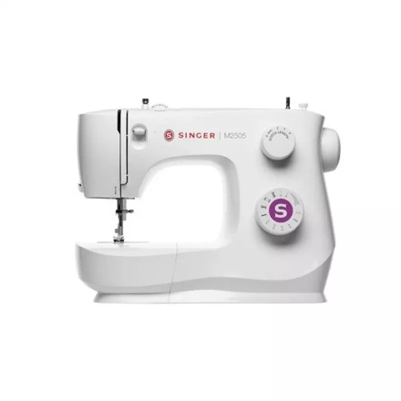 Mekaaninen SINGER-ompelukone M2505 – 10 ommelta, automaattinen napinläpi, vapaavarsi, valkoinen