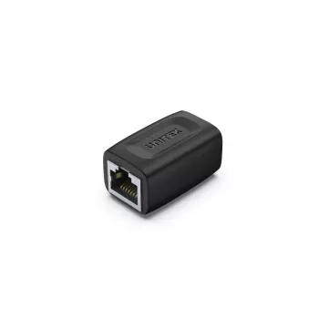 Unitek A1026BK RJ45-naaras-naaras-liitin, Cat.6, 1 Gbps, musta