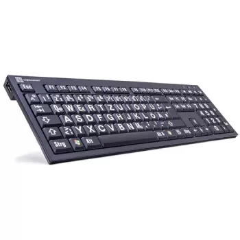 Logickeyboard XL Print USB QWERTZ saksa musta