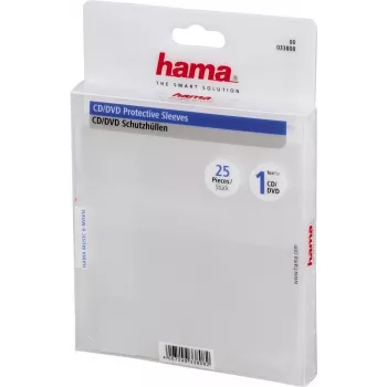 Hama CD/DVD-suojakotelot, 25 kpl:n pakkaus, 25 levyä, läpinäkyvä
