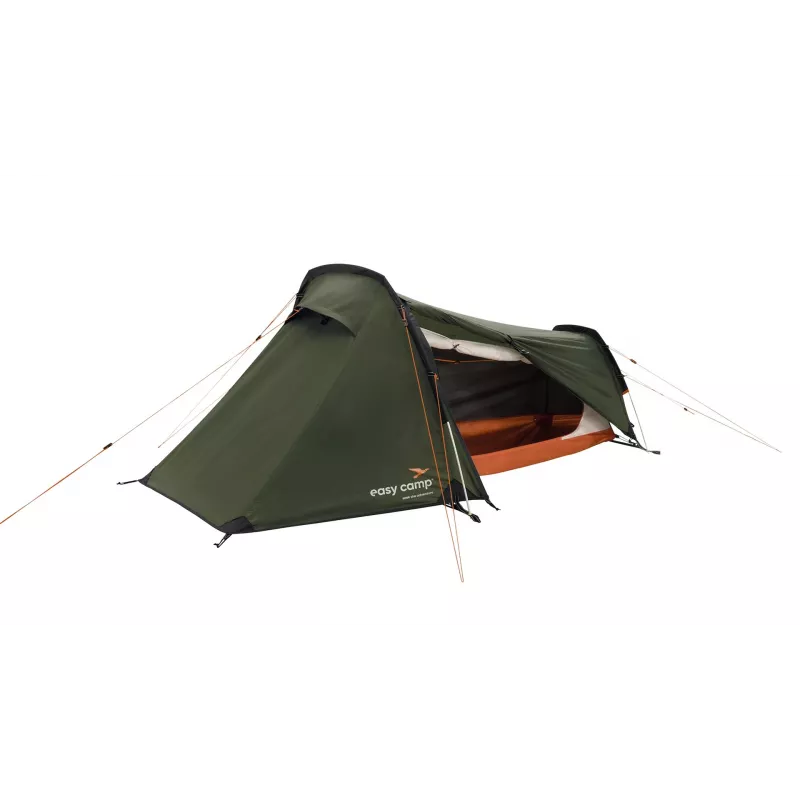 easy camp Sarek 1 tunneliteltta (tummanvihreä/oranssi, 2025) — yhden hengen tunnelimalli