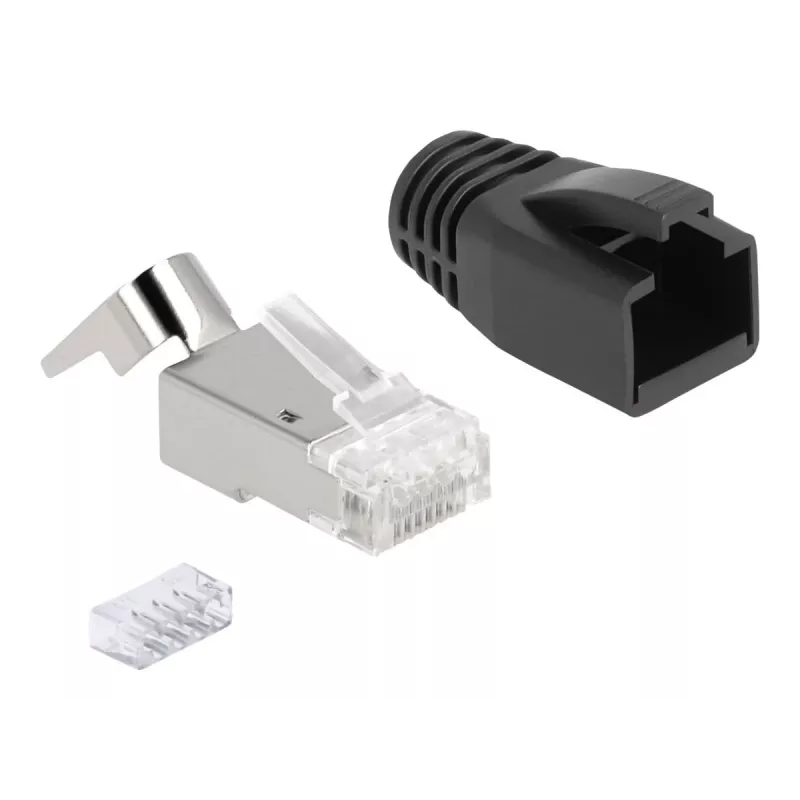DeLOCK 66903 kaapeliliitin RJ-45 musta metallinen uros 25 kpl