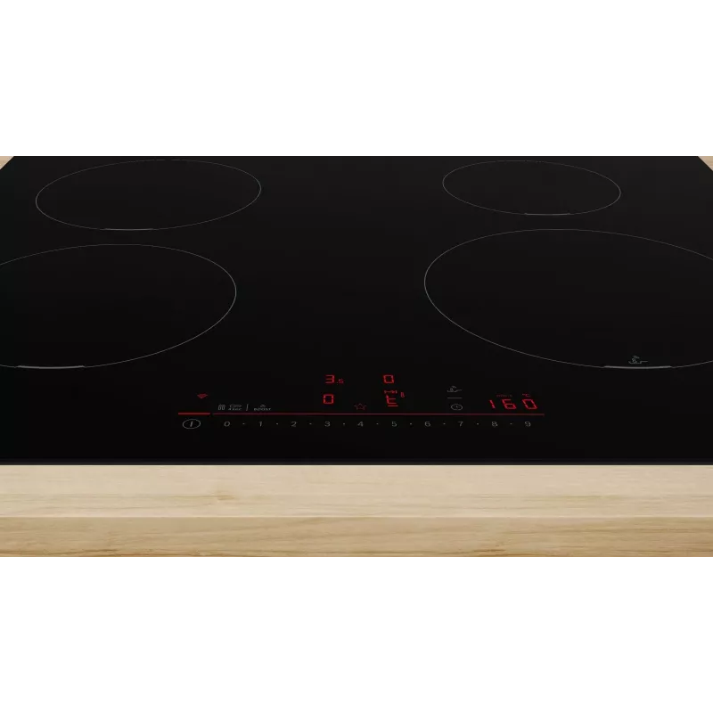 Sisäänrakennettu liesi Bosch PUE611HC1E, induktio, 4 keittoaluetta, PerfectFry Plus, Home Connect, tehostus, 60 cm, musta