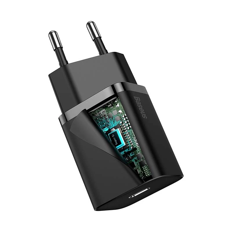 Baseus Super Si pikalaaturi 1C 20W USB-C-kaapelilla Lightning 1m (musta)