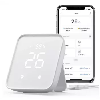 Smart Home -keskitin SwitchBot W3202100 — Wi‑Fi- ja Bluetooth-yhdyskäytävä SwitchBot-laitteille