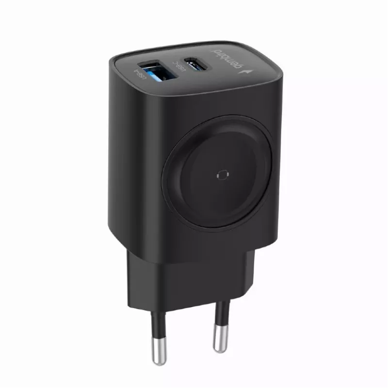USB-A USB-C -laturi 20W PowerDelivery Quick Charge 3.0, musta