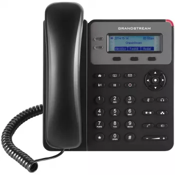 DECT-puhelin Grandstream GXP1610 — musta, LCD 132×48 px, kuuloke (RJ-9), 1 luuri, puhelinluettelo 500, kaiutin