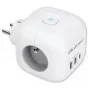 Jatkojohto QOLTEC 52548 3× AC-pistorasialla ja USB-liitännällä