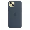 Apple iPhone 15 Plus silikonikotelo MagSafe-yhteensopiva - myrskynsininen