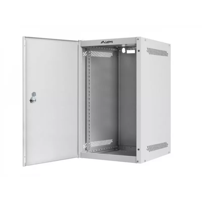 Lanberg WF10-2309-00S 9U 10 tuuman seinäkiinnitettävä laitekaappi, harmaa, metalliovi, 280x310 mm