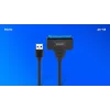 SAVIO SATA - USB 3.1 Gen 1 -liitäntäkaapeli AK-68, SATA-pistorasia - USB-A-pistoke, 5 Gbit/s, 0,25 m, musta