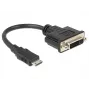 Videokaapelisovitin DeLOCK 65564 0,2 m HDMI Type-C - DVI-D musta
