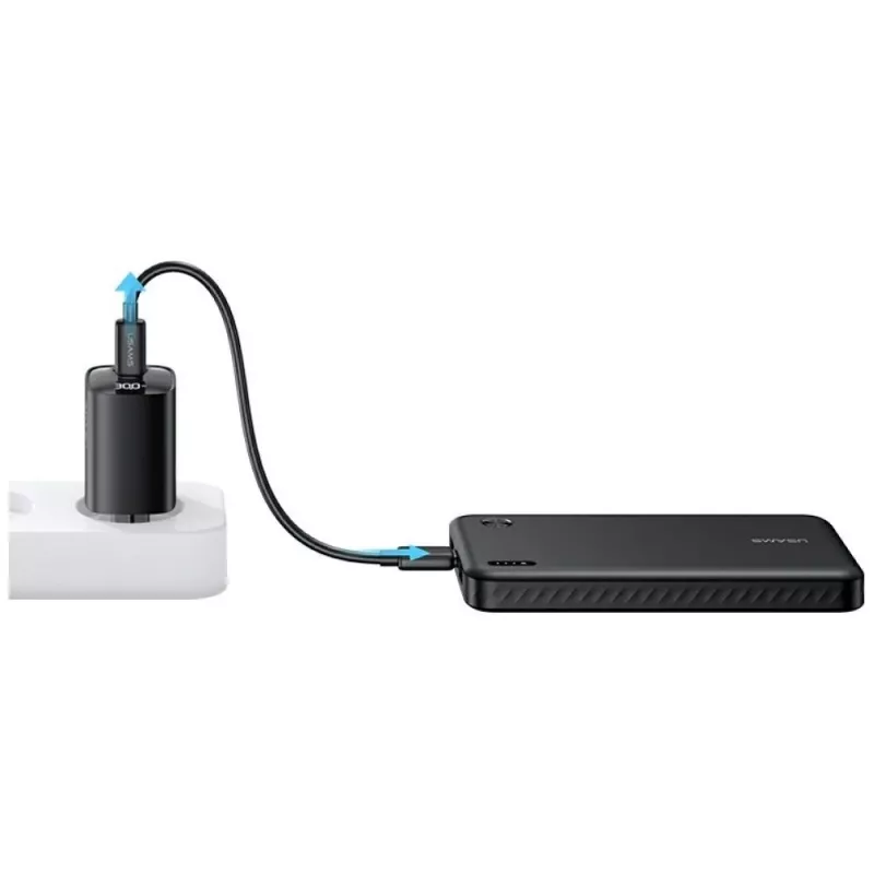 Varavirtalähde usams PB83 10000mAh PD 2×USB-A USB-C valkoinen
