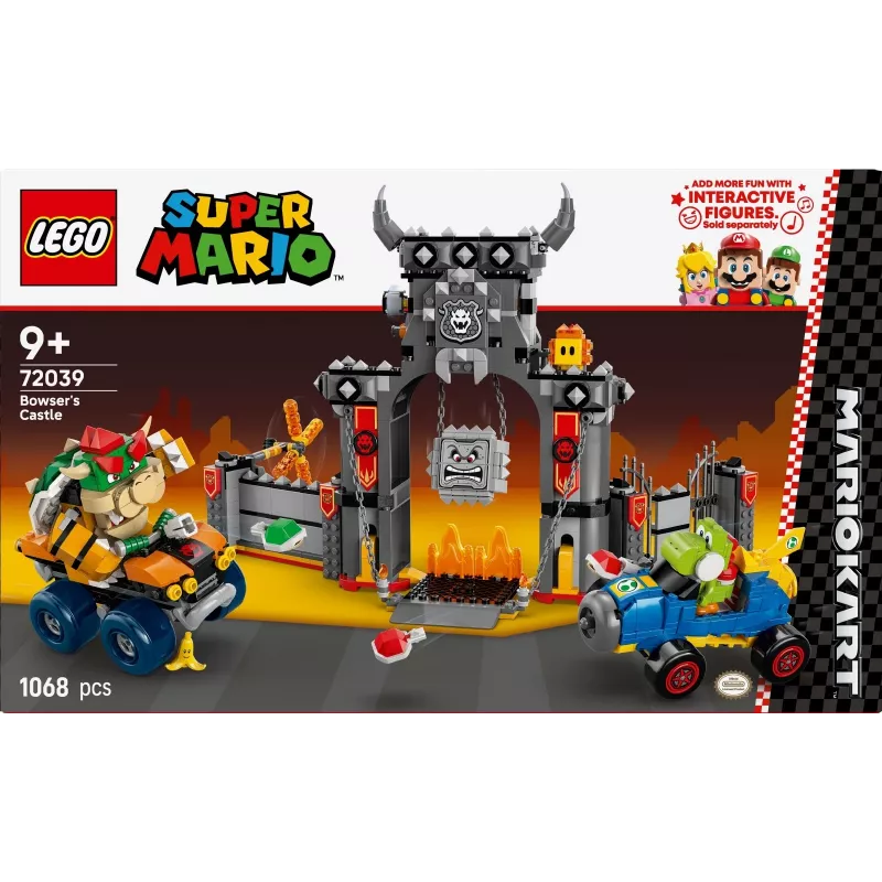 LEGO-sarja 72039 Super Mario Bowserin linnoitus Mario Kart -karting, interaktiivinen leikkisarja
