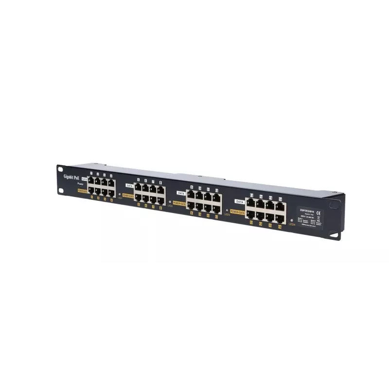 Extralink Gigabit PoE -injektori 16 portti 16x 1000Mb/s RJ45, rack-asennus