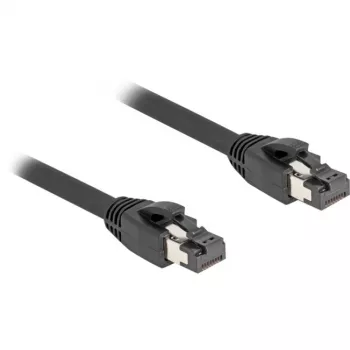 Delock - verkkokaapeli - RJ-45 (uros) - RJ-45 (uros) - 50 cm - 7,5 mm - SFTP, PiMF - CAT 8.1 - halogeeniton, vedonpoisto - musta (80232)