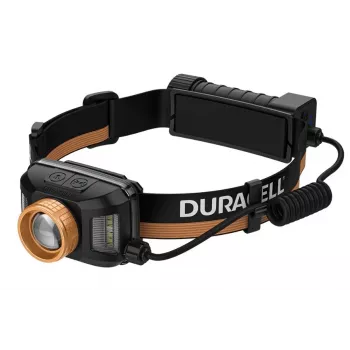 Otsalamppu Duracell DH1500R — musta/oranssi, ladattava kädetön valaistus
