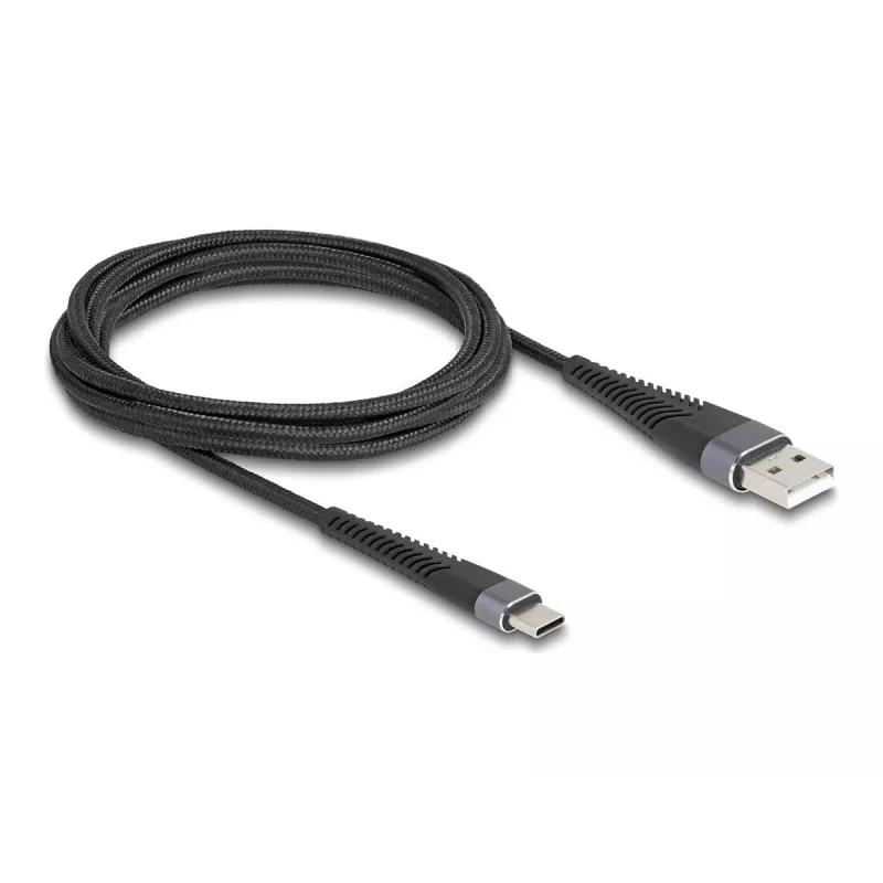 DELOCK USB-kaapeli USB 2.0 2 m USB A USB C musta 81122