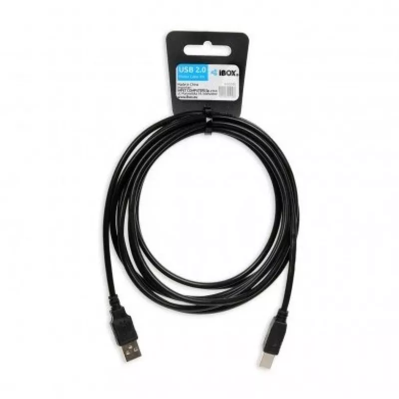 iBox IKU2D USB-kaapeli 3 m USB 2.0 USB A USB B musta
