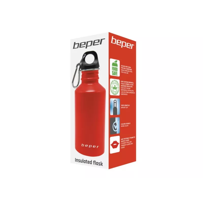 Beper C102BOT002 ruostumattomasta teräksestä valmistettu pullo, 500 ml