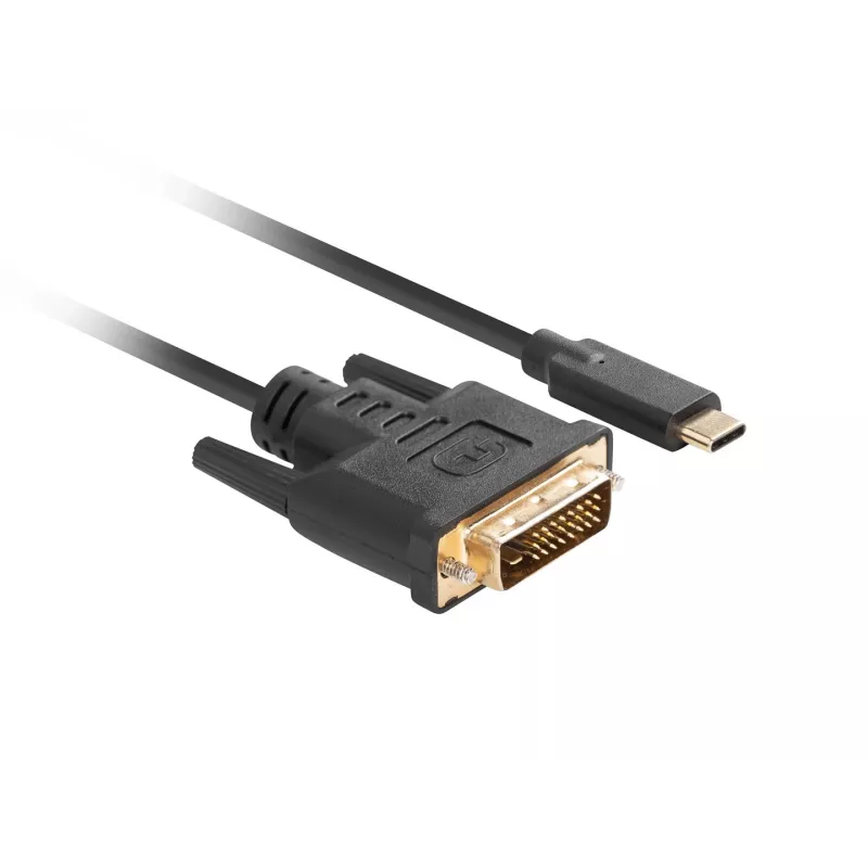 Videokaapeliadapteri LANBERG CA-CMDV-10CU-0030-BK, USB Type-C – DVI-D, 3 m, musta
