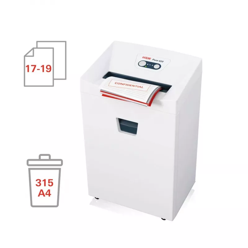 HSM Pure 420 asiakirjasilppuri, 35 l, 3,9 mm