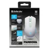 Langaton pelihiiri DEFENDER Pandora White – molempikätinen, 3200 DPI, 6 painiketta, ohjelmoitava, optinen, USB