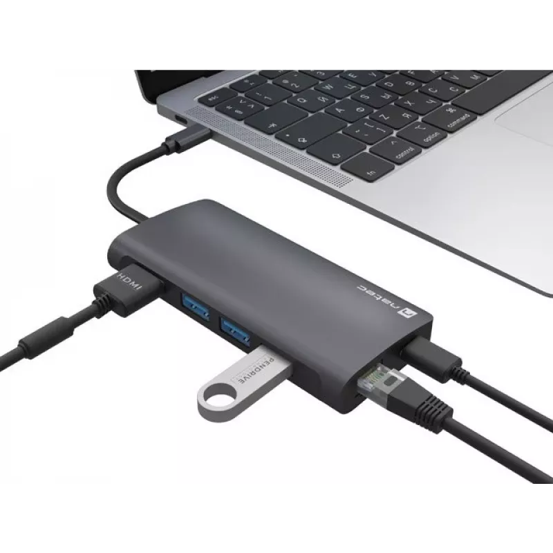 Telakointiasema NATEC NMP-2162 USB 3.2 Gen 1 Type-C harmaa johdollinen