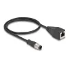 DeLOCK M12 sovitinkaapeli D-koodattu 4-napainen uros RJ45 naaras 50 cm