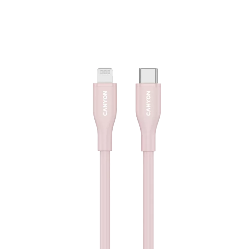CANYON kaapeli CLNM60 C-L 60W MFI 1m silikoni pinkki