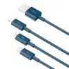 USB-kaapeli 3in1 Baseus Superior Series, USB - Micro-USB / USB-C / Lightning, 3,5 A, 1,5 m (sininen)