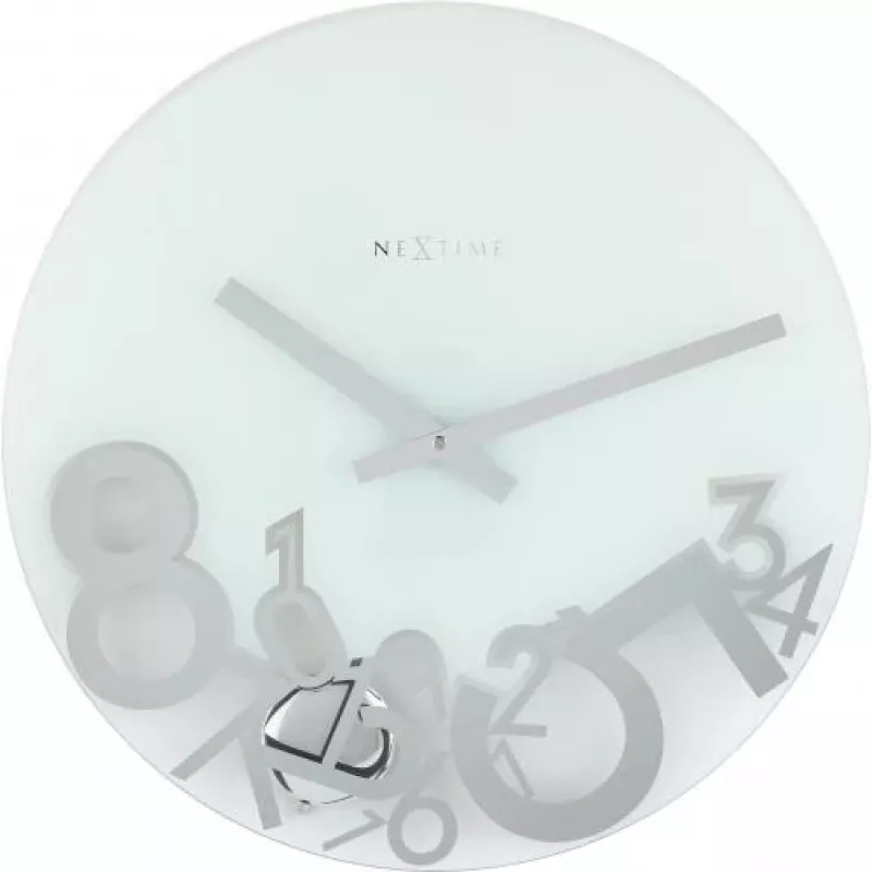 NeXtime kello 8115 Dropped, Ø43 cm, seinäkello, hopea
