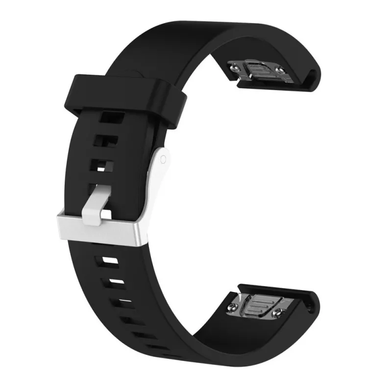Silikoniranneke FIXED Garmin QuickFit 20 mm -kelloon, musta