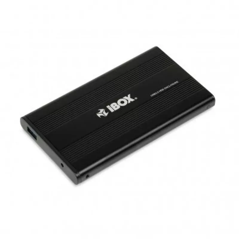 iBOX HD-02 ulkoinen kotelo 2,5 tuuman SATA-levyille, USB 3.0, alumiini, musta