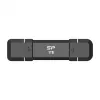 USB-muistitikku Silicon Power DS72 1 TB, USB 3.2 Gen 2 Type-A / Type-C, alumiini-kumikotelo, musta
