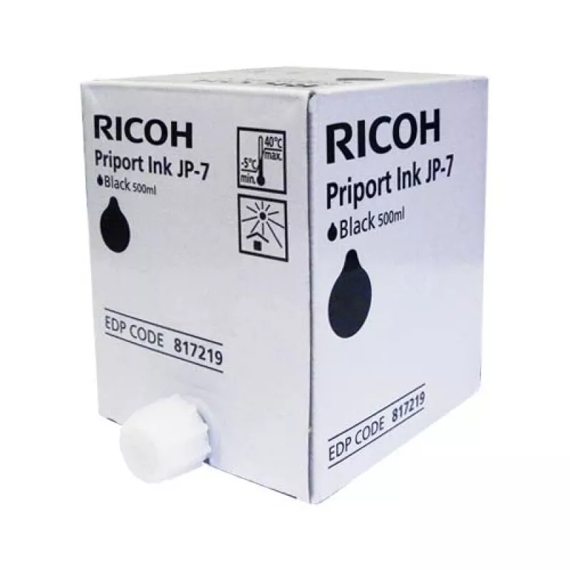 Ricoh JP7 – 500 ml – musta – värikasetin täyttö – Priport JP 750, JP750 -laitteelle