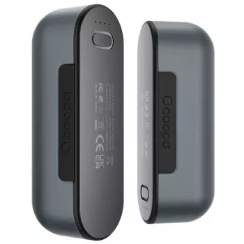 Ladattava käsienlämmitin Ocoopa UT2S-GY, alumiini, 2×5000mAh, 4 lämpötasoa, 3h latausaika, jopa 8h, harmaa