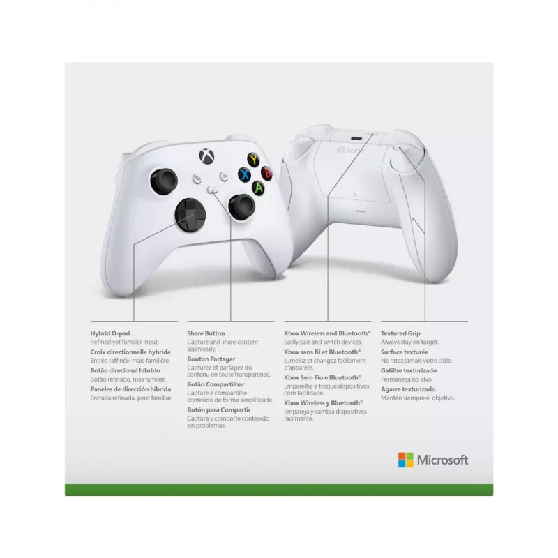Microsoft Xbox Wireless Controller - peliohjain - langaton - Bluetooth - robotti valkoinen - PC:lle, Microsoft Xbox Series X, Microsoft Xbox Series S, Micros