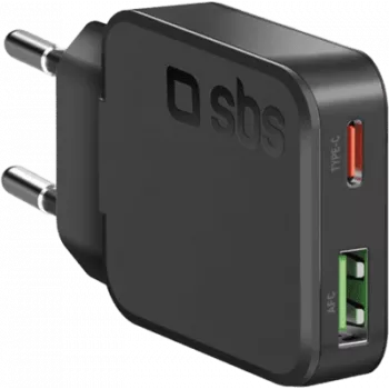 SBS PD matkalaturi UltraSlim 30W USB/USB-C GaN musta
