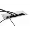 DeLOCK kaapeliläpivienti pöytäasennukseen harjalla 80x80x28mm hopea